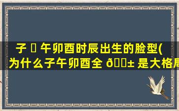 子 ☘ 午卯酉时辰出生的脸型(为什么子午卯酉全 🐱 是大格局)